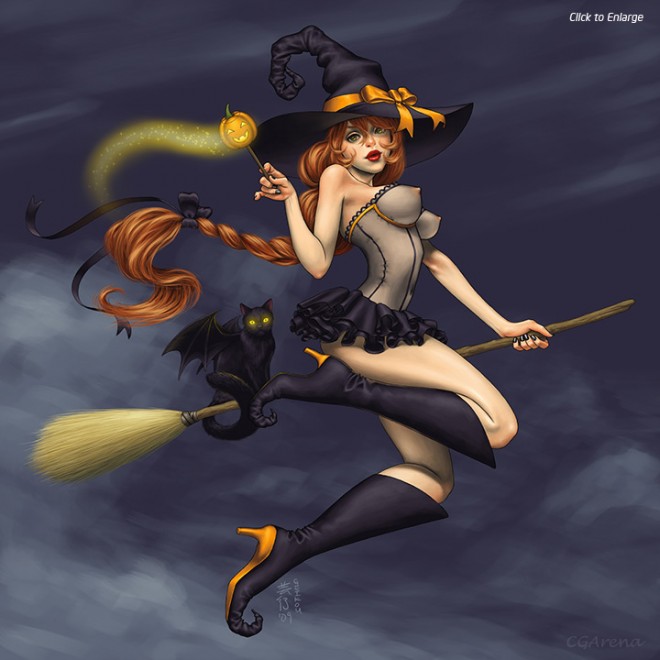 Beautiful Halloween Witch Paintings For Your Inspiration